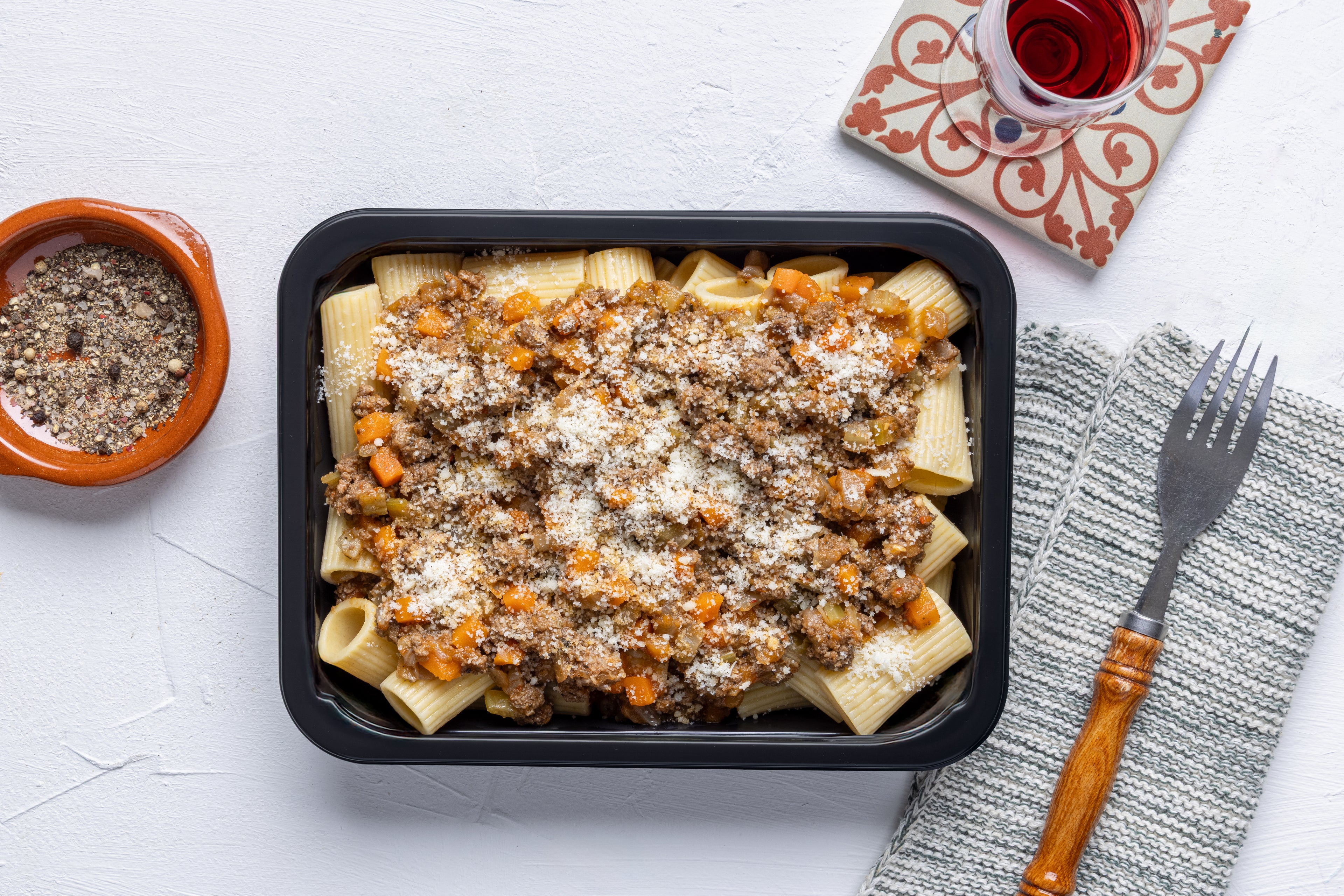 Prêt-à-manger: Rigatonis sauce ragù au bœuf