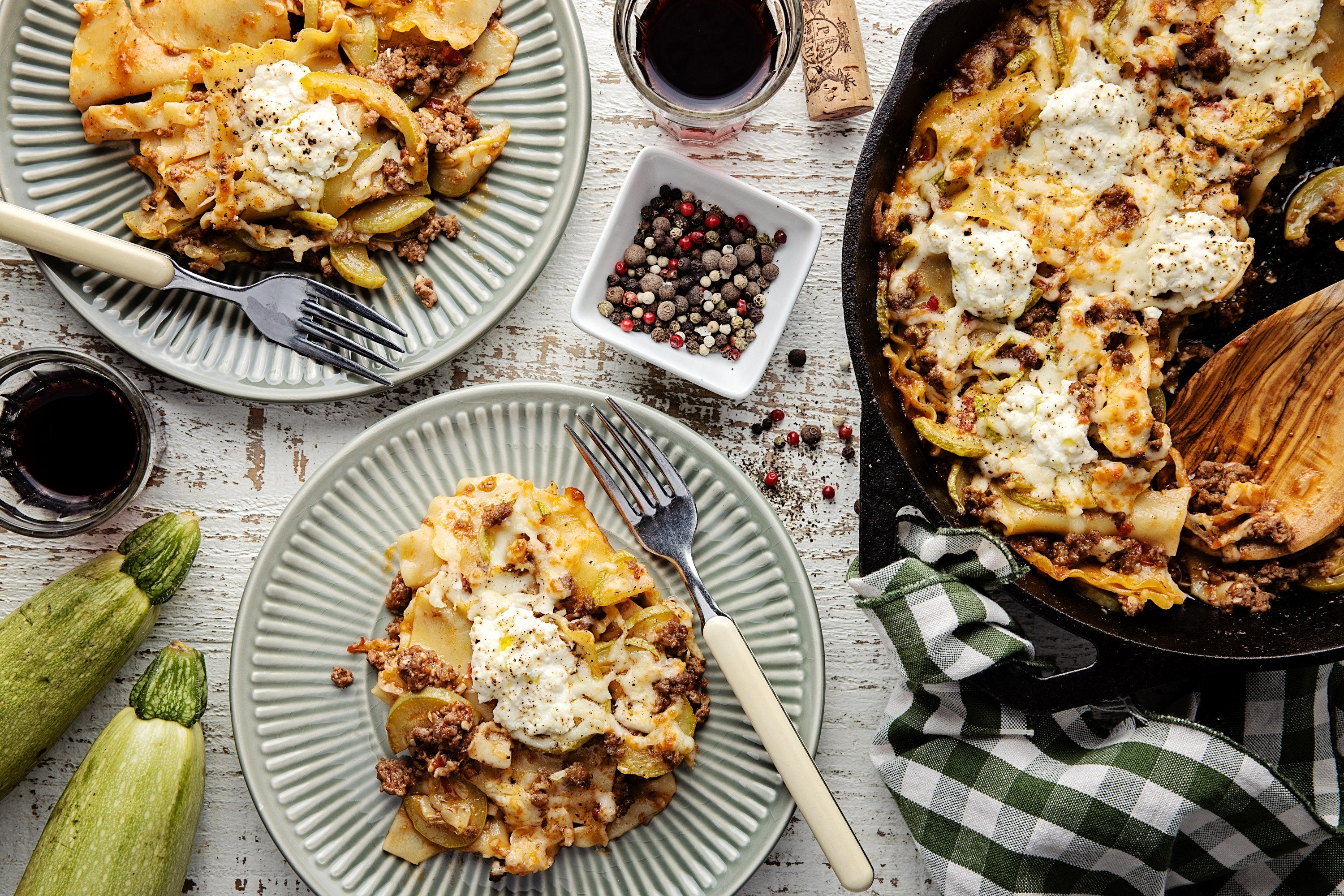 Beef & Zucchini Skillet Lasagna