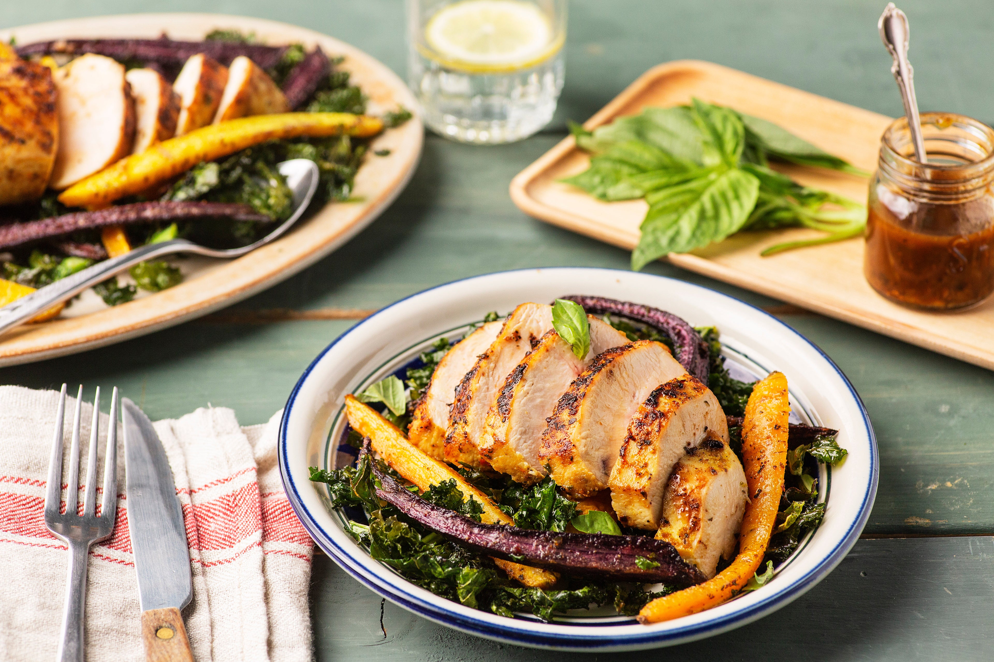 Poitrines de poulet orange-basilic