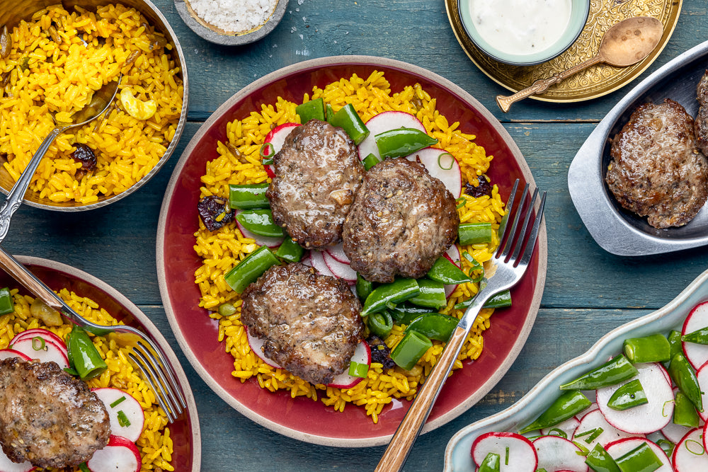 Pork Kofta over Jewelled Rice