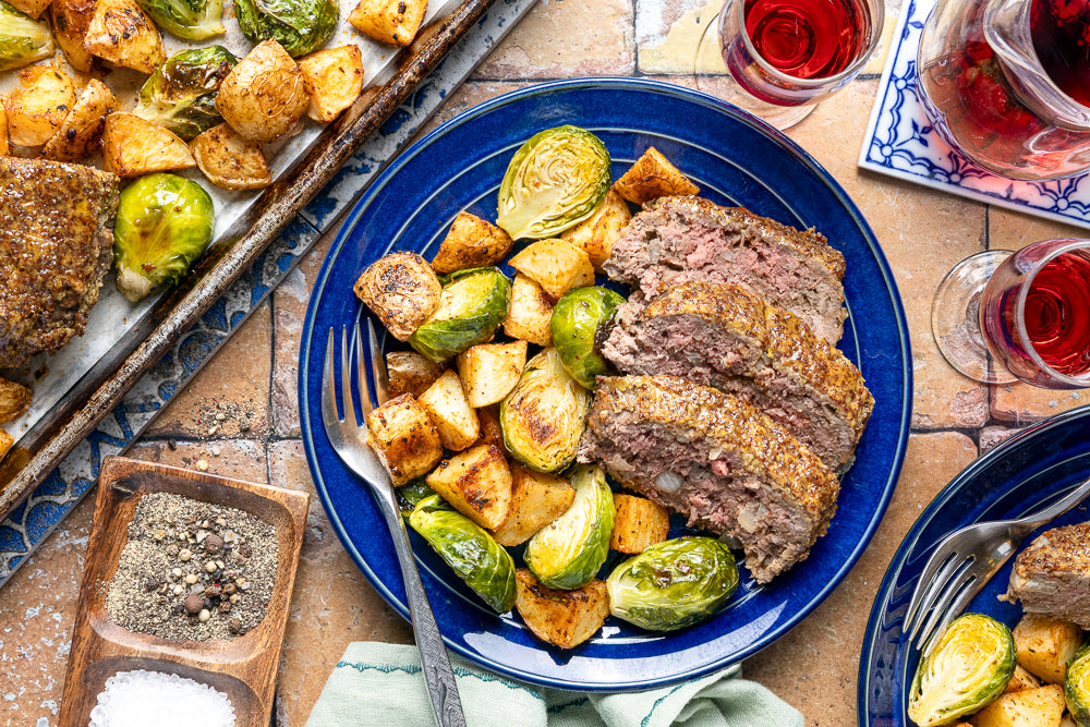Sheet Pan Honey-Mustard Beef Meatloaf